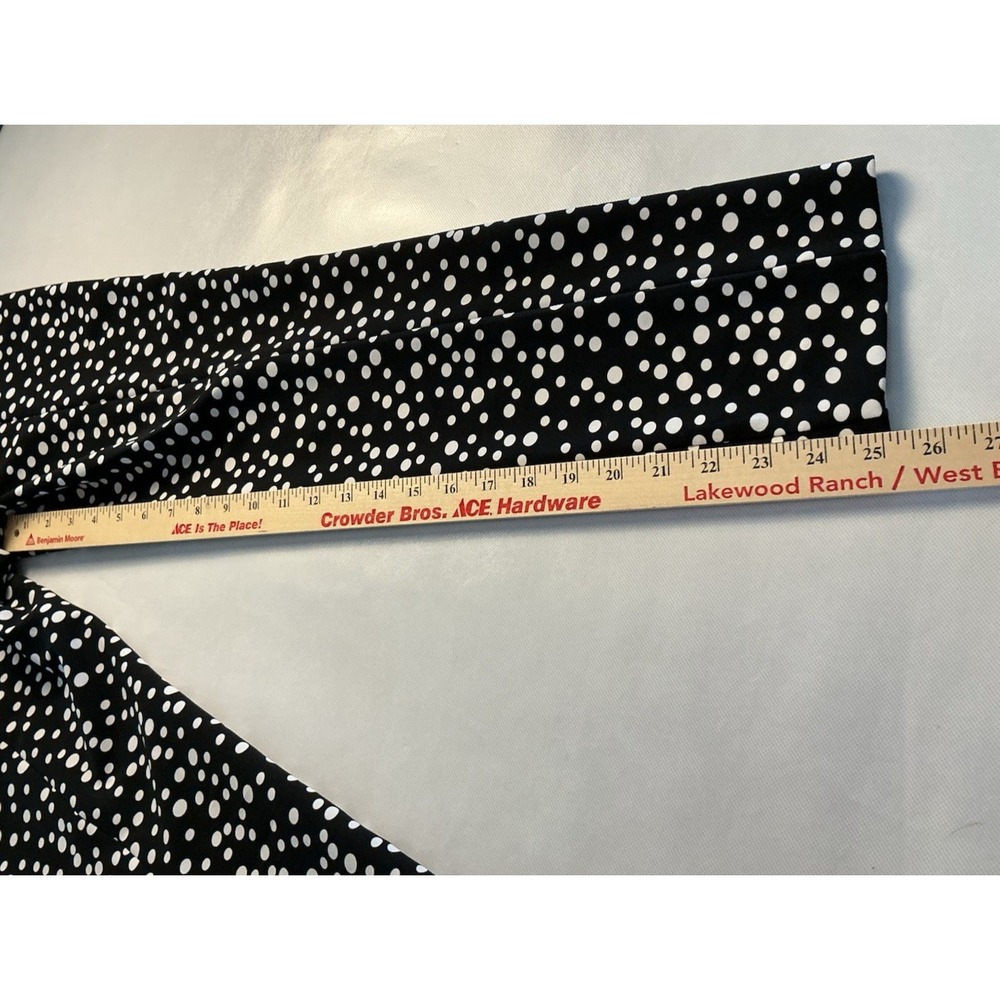 Adrianna Papell Womens 8 Black White Polka Dot Slim Ankle Dress Pants Stretch - Picture 7 of 9